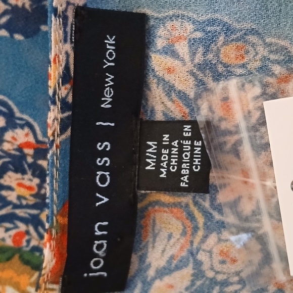 Joan Vass Women Floral Bohemian Boho Hippy Festival Blouse Tassel Top Medium NEW - Picture 11 of 11